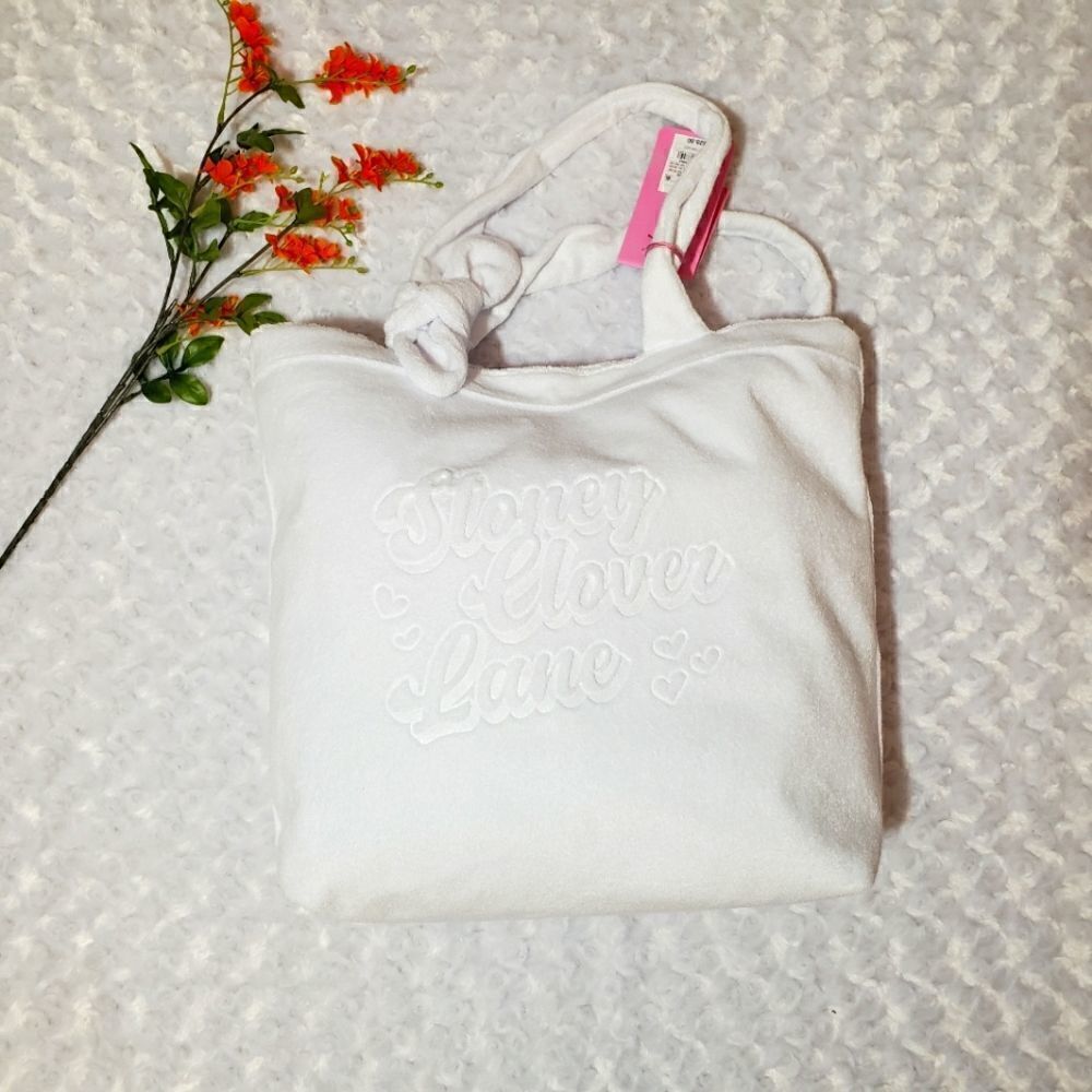 Stoney Clover Lane x Target terry cloth embossed white beach tote bag